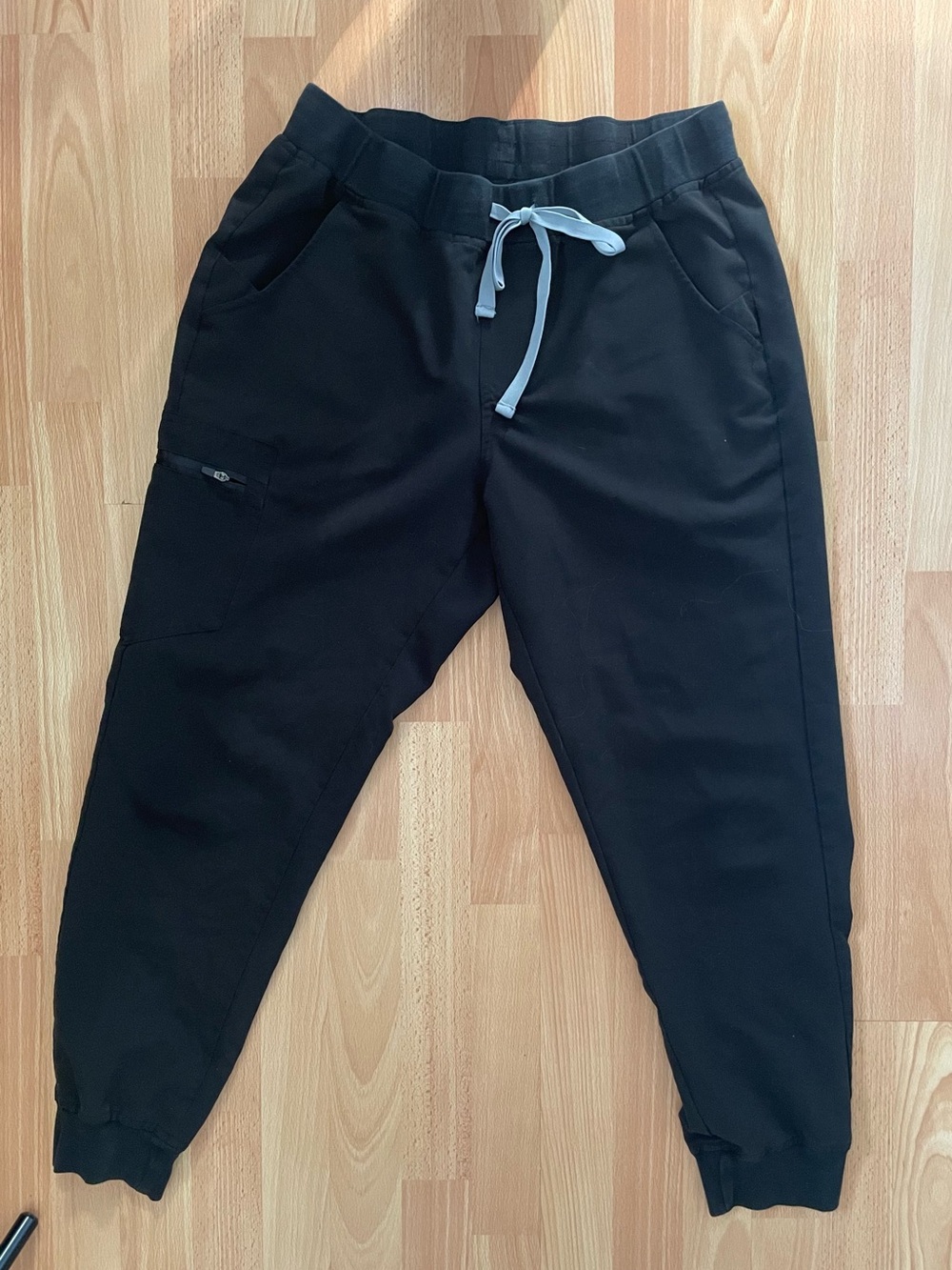 Black Drawstring Scrubs Jogger Pants - Casual Comfort